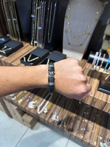 Pulsera Cuero X Plata All In Men Joyeria