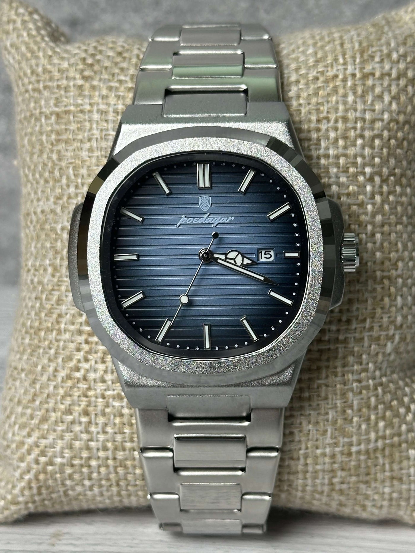 Reloj Plata Fondo Azul All In Men Joyeria