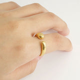 18K electroplated stainless steel short ring for women with adjustable opening ring