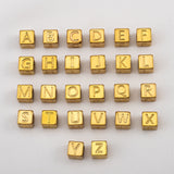 Stainless steel square bead with 26 English letters