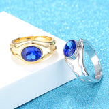Simple and elegant men's ring plated with platinum, gold, and artificial gemstones