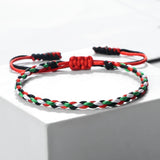 Bracelet woven diamond knot red rope simulates national flag colored hand rope