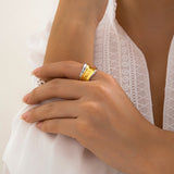 Retro Irregular Exaggerated Concave and Convex Ripple Ring Rings Simple Personalized Alloy Handpiece