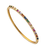 Inlaid with large colored zircon bracelet