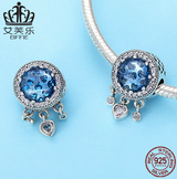 DIY Beaded Bracelet Accessories S925 Sterling Silver Blue Beads Silver Jewelry Accessories SCC724