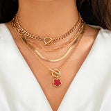 Five petal flower necklace, niche, light luxury design, high-end feeling, collarbone chain