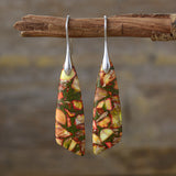 New Bohemian Emperor Stone Geometric Pendant Earrings, European and American Popular Natural Stone Jewelry
