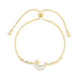 New Temperament Bracelet Female High Quality Adjustable Pull Bracelet Real Gold Electroplating Shell Moon Bracelet