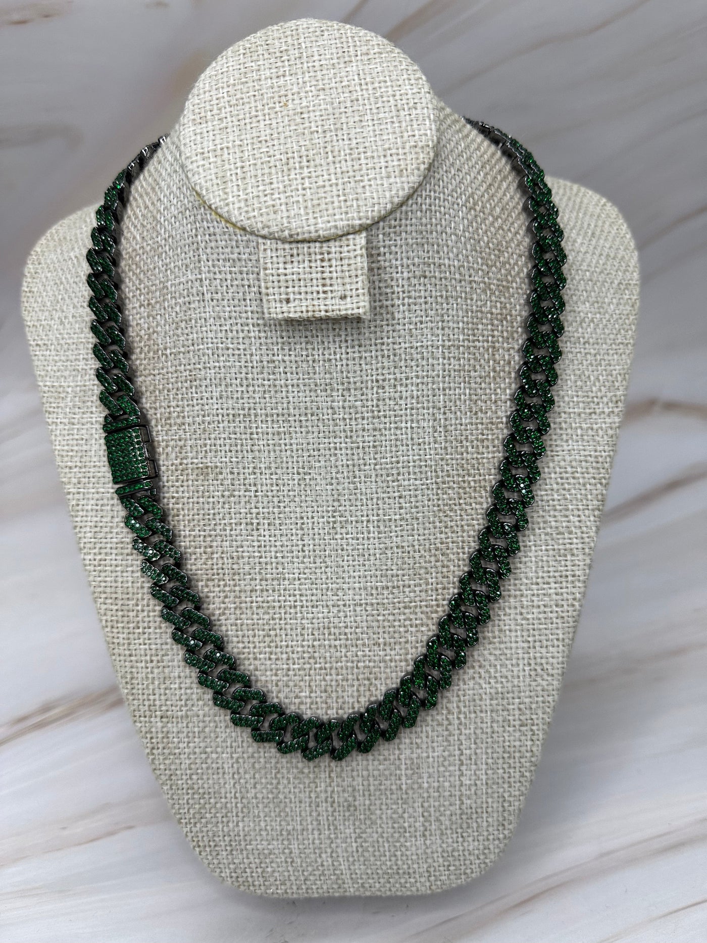 Cadena Cubana Verde Negra 10 mm All In Men Joyeria