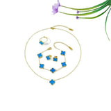 13mm double-sided clover set necklace bracelet women's set