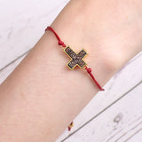 Fashion Handmade Braided Rope Bracelet Never Fade Gold Color Charm Bracelet for Women Adjustable Rope Resin Charm Jewelry