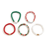 Creative Colorful Letter Christmas Bracelet with Simple Soft Ceramic Beads and Color Contrasting Handmade Set