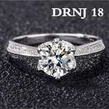 Eight Heart Eight Arrow Zircon Imitation Moissanite Ring for Women and Men's Six Claw Wedding Ring
