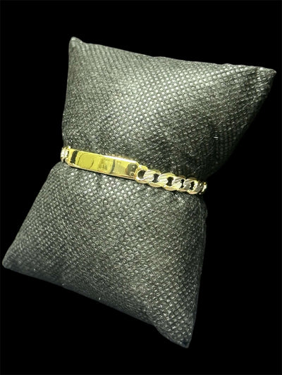 Esclava Niño Barbada Combinada Oro Laminado 18 K All In Men Joyeria
