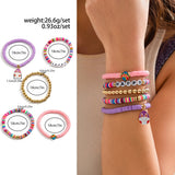 Easter soft ceramic letter bracelet set with colorful love rabbit Bracelet bracelet