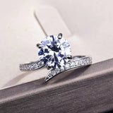 Eight Heart Eight Arrow Zircon Imitation Moissanite Ring for Women and Men's Six Claw Wedding Ring