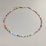 Simple Seed Beads Strand Necklace Women String Beaded Short women Necklace Jewelry 16 inches Chokers Necklace Gift