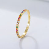 S925 Sterling Silver Colored Zircon Micro-Encrusted Diamond Ins Ring Women's Fashion Temperament Jewelry