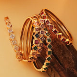 Fashionable geometric square inlaid diamond bracelet for women