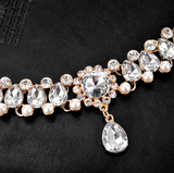 Ladies Thick Chain Necklaces - Artificial Pearl, Rhinestone Drop Damas, Fashionable Gold 35cm Fashionable Necklaces Jewelry 1pc For Wedding