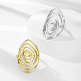 Women's Ring Stainless Steel Geometric Irregular Spiral Open Finger Rings Jewelry
