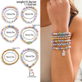 Easter soft ceramic letter bracelet set with colorful love rabbit Bracelet bracelet