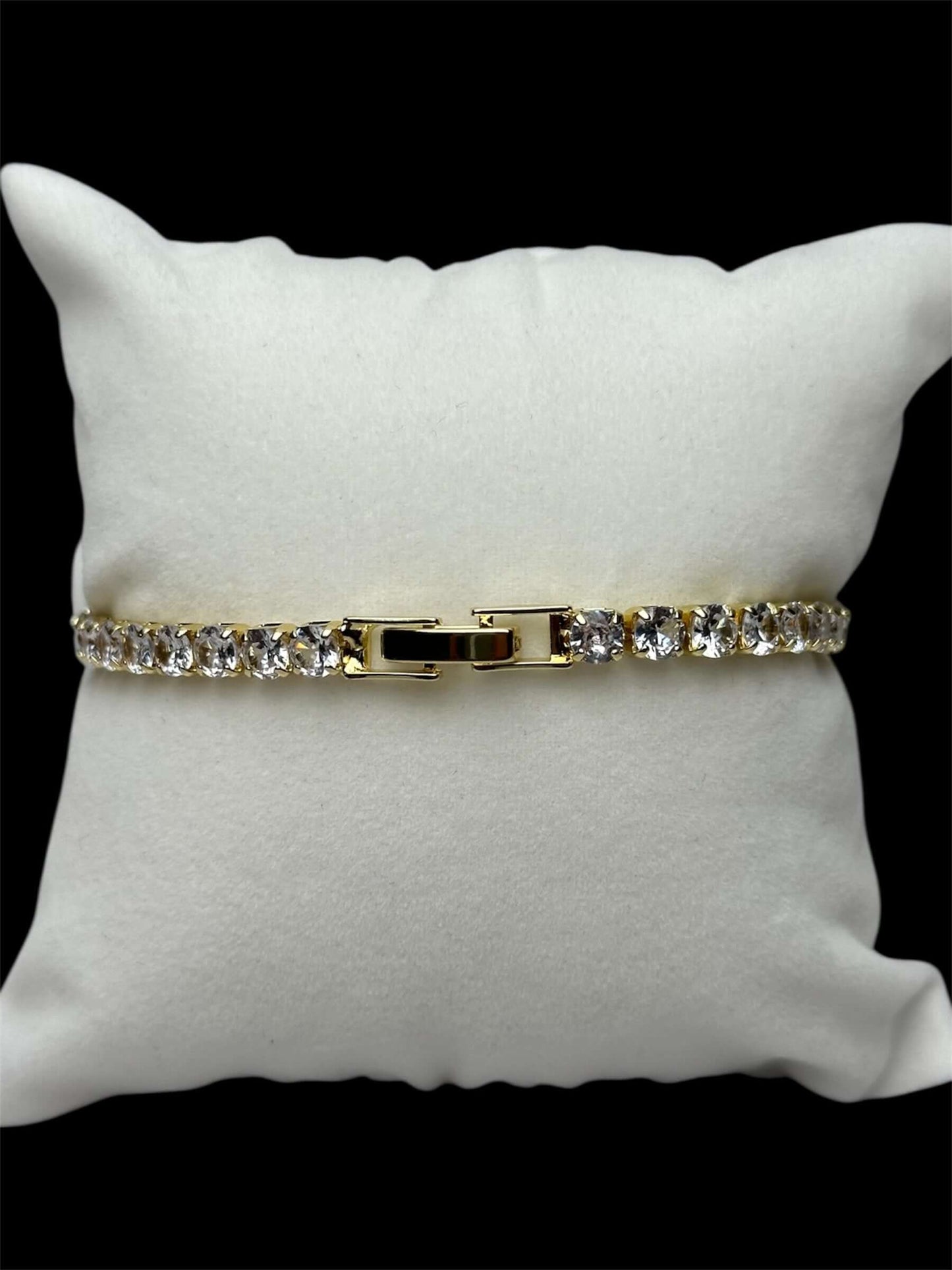 Pulsera Tenis 3 mm Dorada All In Men Joyeria