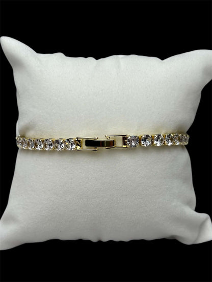 Pulsera Tenis 3 mm Dorada All In Men Joyeria