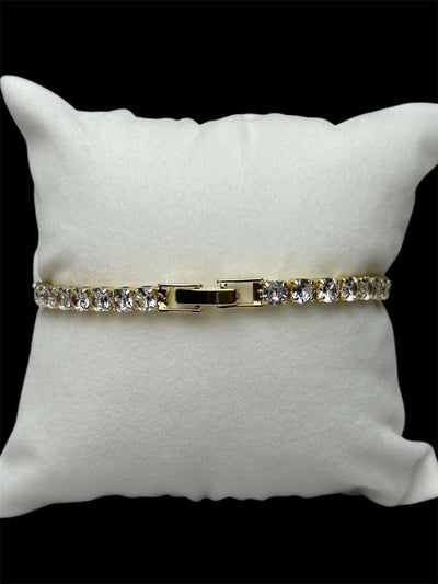 Pulsera Tenis 3 mm Dorada All In Men Joyeria