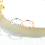 Stainless Steel White Cubic Zirconia Stone Rings Jewelry For Women Girls Trendy Office Rose Gold Finger Rings R19163