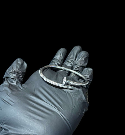 Pulsera Crtr Tornillo Plata Zirconias All In Men Joyeria