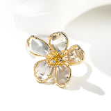 Crystal Flower Ring Fashion Open Ring