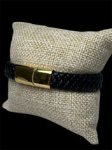 Pulsera Cuero X Negra All In Men Joyeria