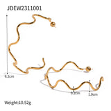 Gold Plated Stainless Steel Wave Pull Necklace Jewelry