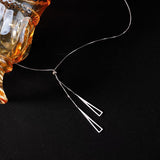 New 925 Sterling Silver Sweater Chain Women's Niche Design Long Pendant Geometric Necklace