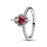 Panda Dora S925 Silver Ring with Pav&eacute; Set Sparkling Starlight Bow, Fashionable Elegant Women's Ring, Cuban Chain Pair Ring