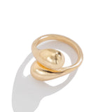 Fashionable photosensitive surface double droplet alloy ring, simple and adjustable cross geometric ring