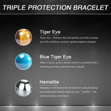 Handwear 8MM Natural Stone Beads Woven Bracelet Adjustable Tiger Eye Stone Men's Bracelet