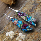 New Bohemian Emperor Stone Geometric Pendant Earrings, European and American Popular Natural Stone Jewelry