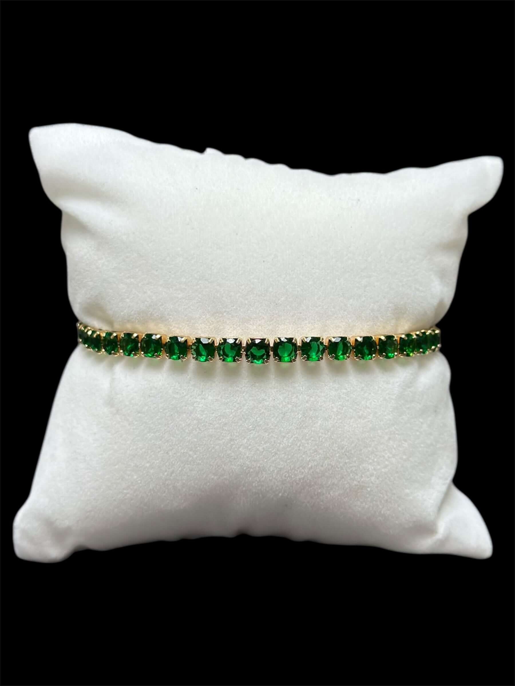 Pulsera Tenis 3 mm Verde Rosa All In Men Joyeria