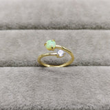 S925 Sterling Silver Australian Gem Open Ring European And American Simple Inlaid Zircon Women's Ring