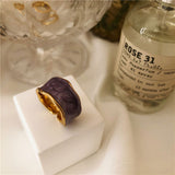 925 Sterling Silver French Vintage Inlaid Gold Rim Irregular Smooth Ring High Quality Handmade Romantic Fashion Couple