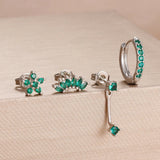 Zircon Stud Earrings with Gold Plating, Minimalist Chic Design, Delicate and Stylish Women's Ear Jewelry