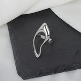 LIVVY Silver Color Geometric Hollow Ring Female Fashion Smooth Exaggerated Exquisite Elegant Jewelry Accessories Gift