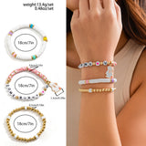 Easter soft ceramic letter bracelet set with colorful love rabbit Bracelet bracelet