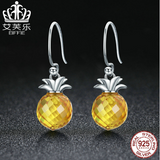 Ai Fule New S925 Sterling Silver Women's Earrings Simple Pineapple Earrings Inlaid Zircon Earrings SCE265