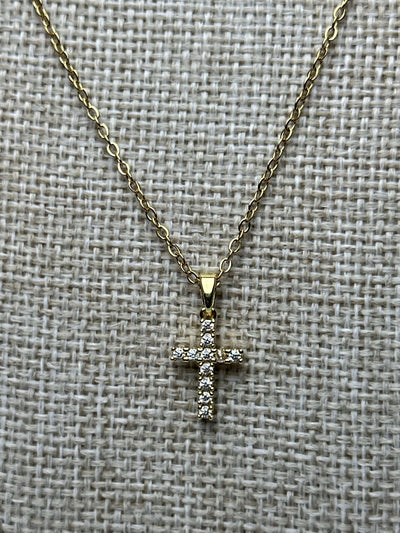 Cadena Dije Cruz Zirconias 1.5 cm All In Men Joyeria