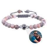 Photo projection bracelet 100 languages I Love You natural stone custom bracelet picture jewelry