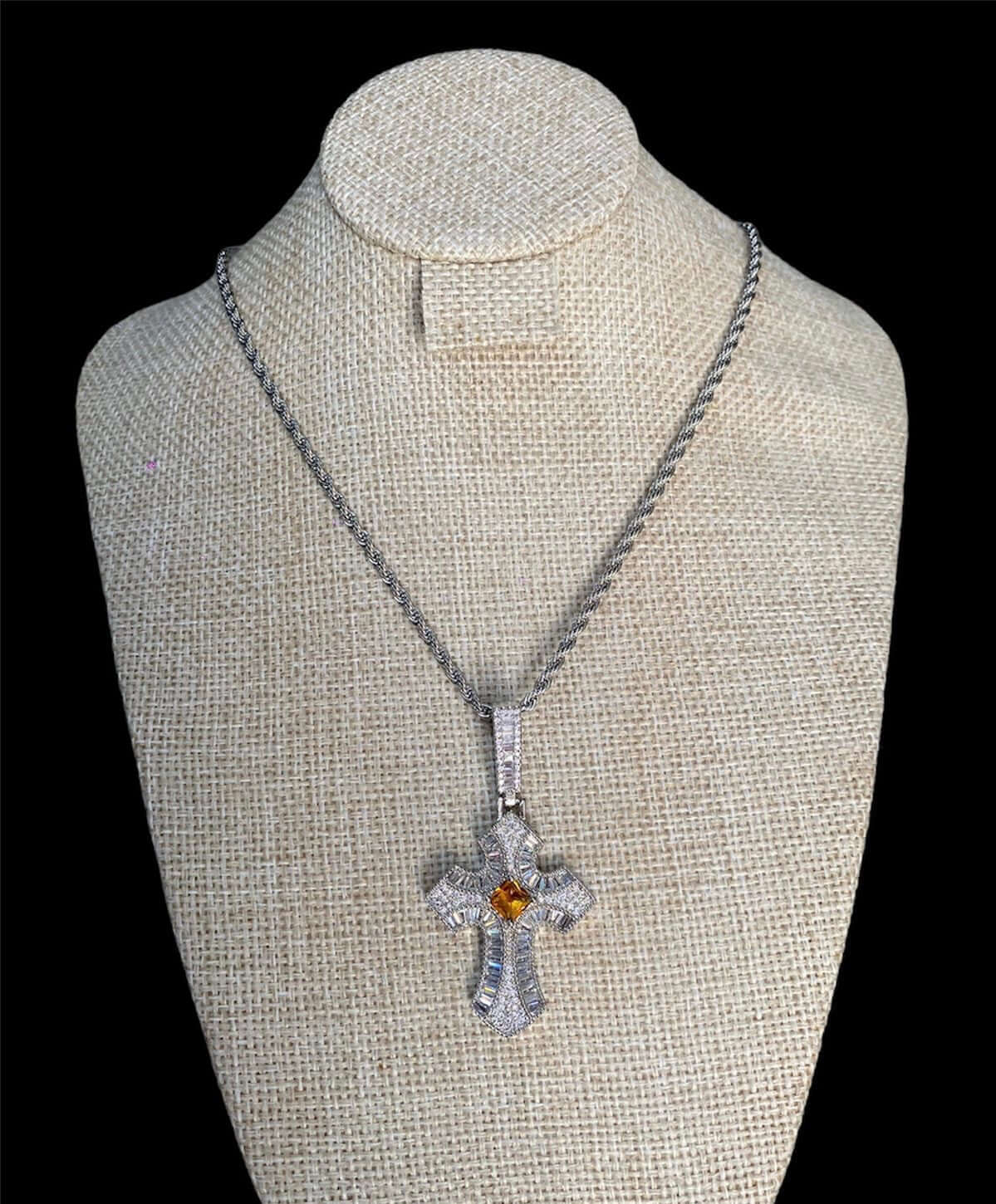 Cadena Cruz Zirconias Punto All In Men Joyeria