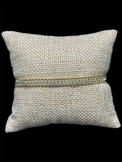 Pulsera Petatillo Combinada 6 mm Oro Laminado 18 K All In Men Joyeria